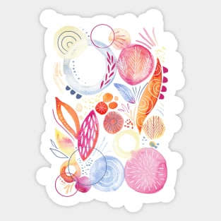 Watercolor Shapes and Petals Sticker